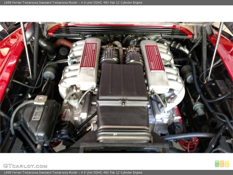 4.9 Liter DOHC 48V Flat 12 Cylinder 1988 Ferrari Testarossa Engine