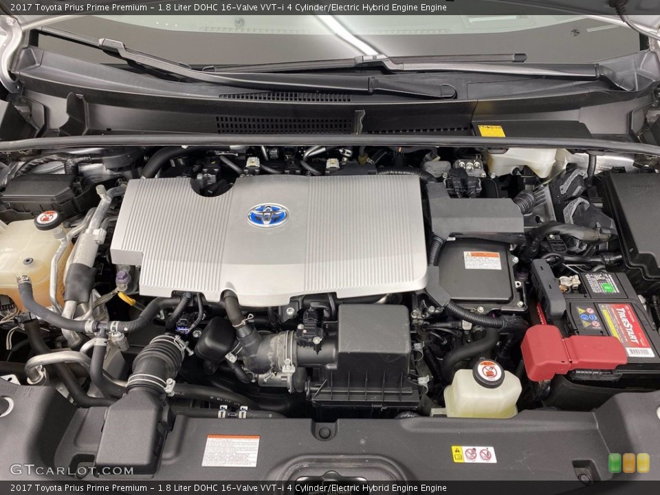 1.8 Liter DOHC 16-Valve VVT-i 4 Cylinder/Electric Hybrid Engine 2017 Toyota Prius Prime Engine