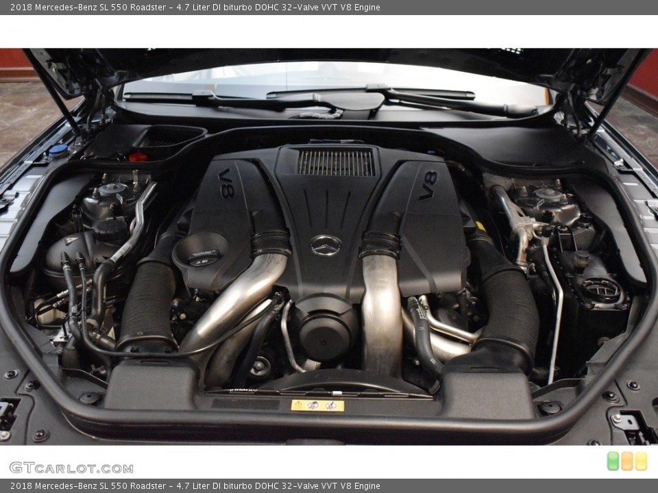 4.7 Liter DI biturbo DOHC 32-Valve VVT V8 2018 Mercedes-Benz SL Engine