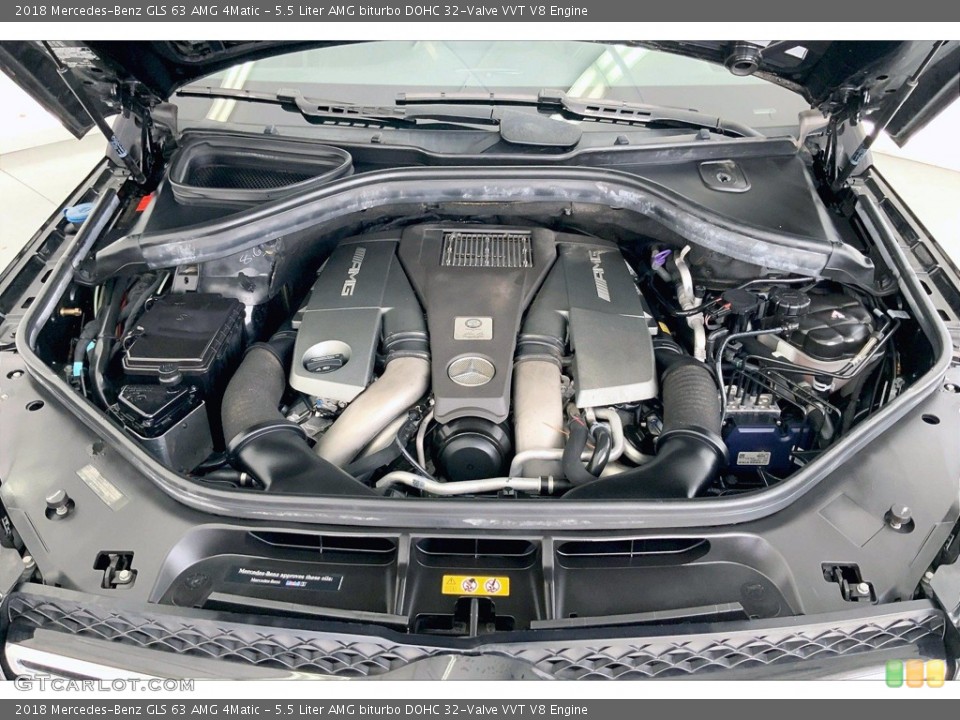 5.5 Liter AMG biturbo DOHC 32-Valve VVT V8 2018 Mercedes-Benz GLS Engine