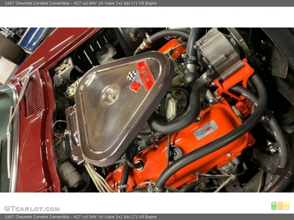 427 cid OHV 16-Valve 3x2 bbl L71 V8 1967 Chevrolet Corvette Engine