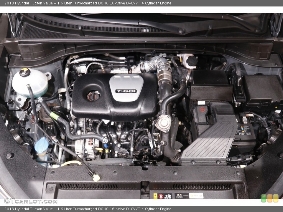 1.6 Liter Turbocharged DOHC 16-valve D-CVVT 4 Cylinder 2018 Hyundai Tucson Engine