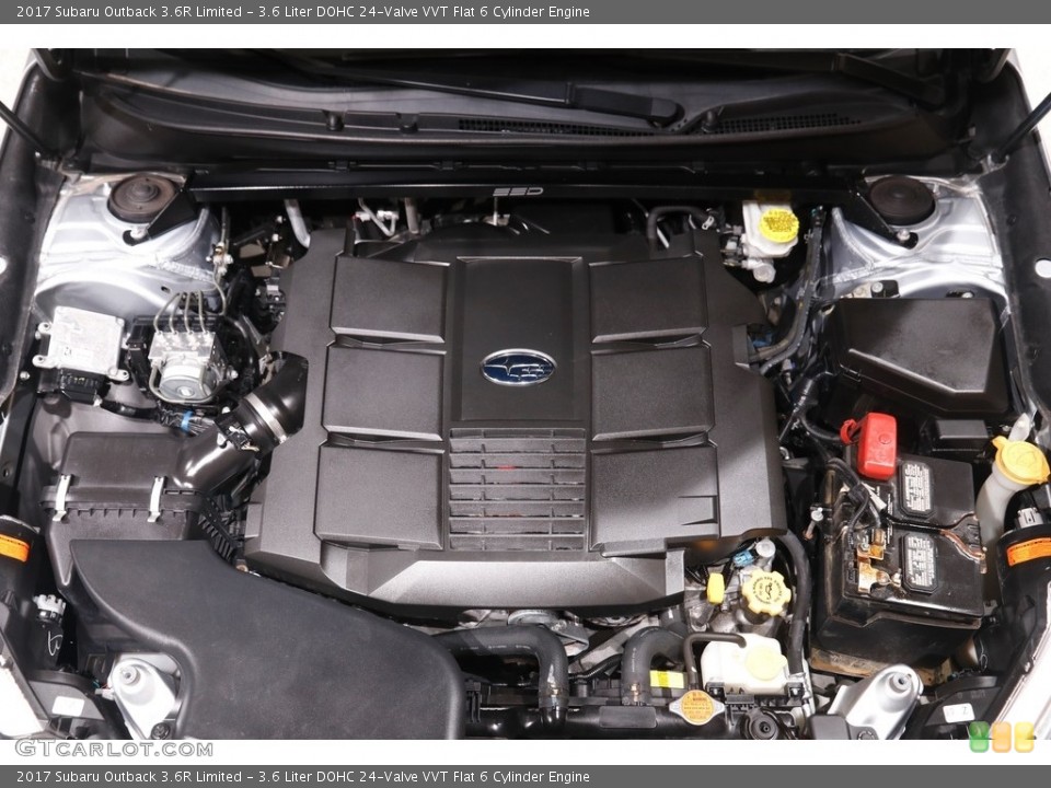 3.6 Liter DOHC 24-Valve VVT Flat 6 Cylinder 2017 Subaru Outback Engine
