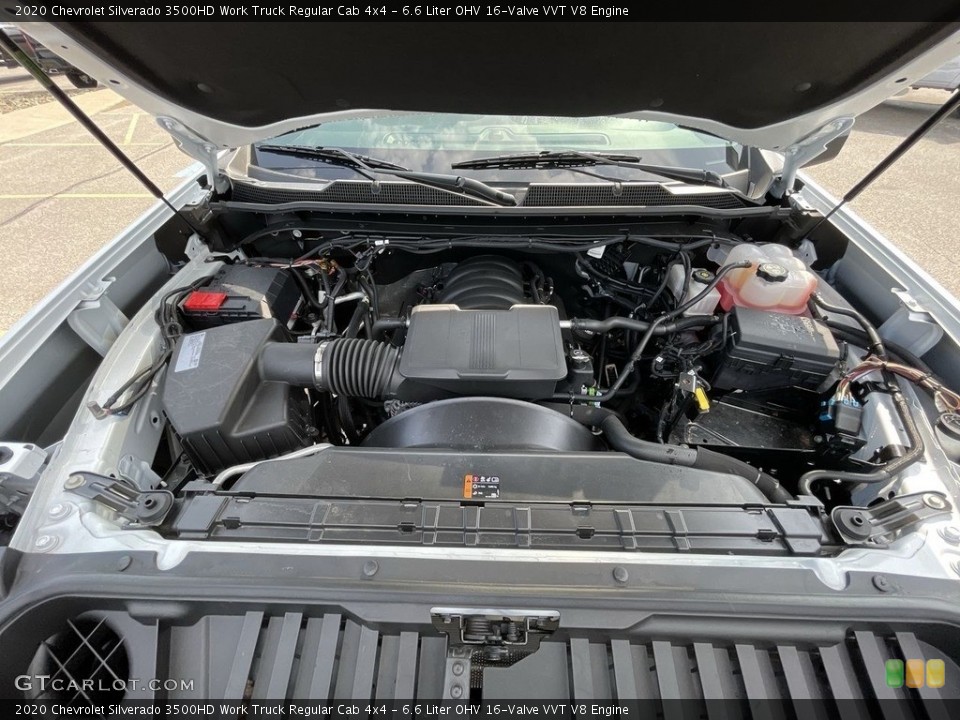 6.6 Liter OHV 16-Valve VVT V8 2020 Chevrolet Silverado 3500HD Engine