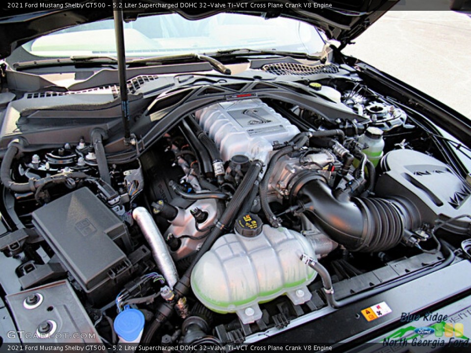 5.2 Liter Supercharged DOHC 32-Valve Ti-VCT Cross Plane Crank V8 Engine for the 2021 Ford Mustang #142689286