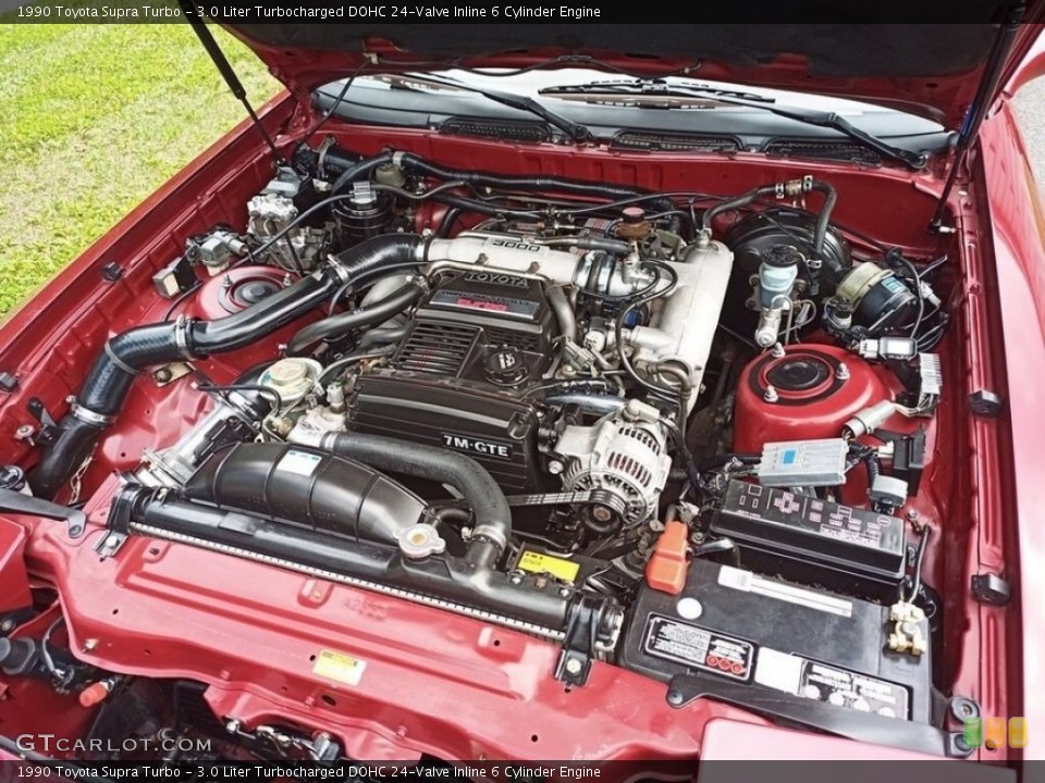 3.0 Liter Turbocharged DOHC 24-Valve Inline 6 Cylinder 1990 Toyota Supra Engine