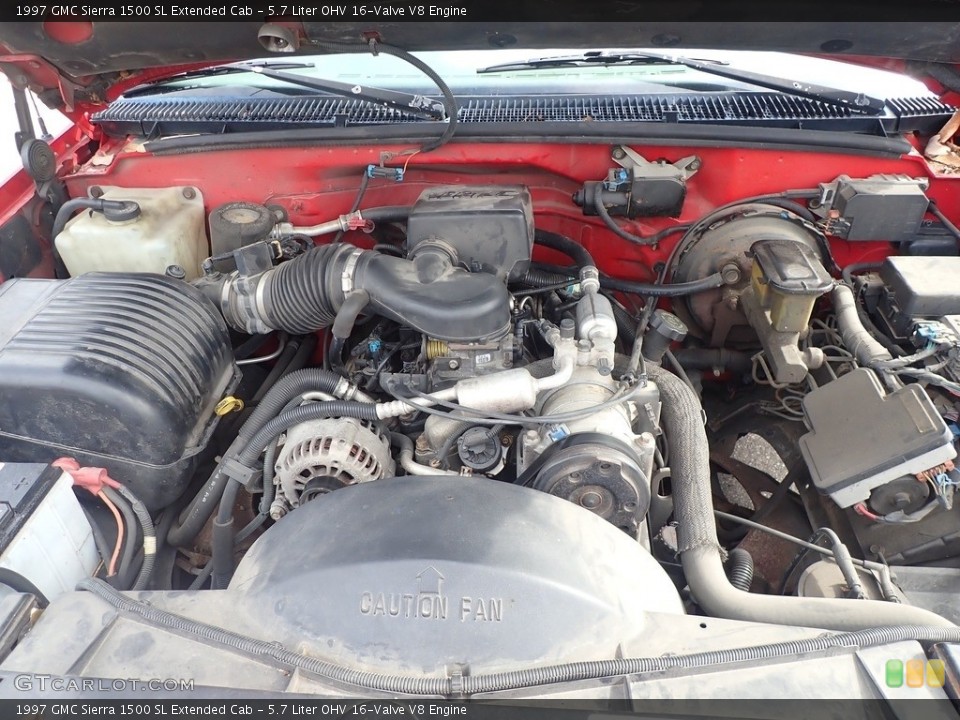 5.7 Liter OHV 16-Valve V8 1997 GMC Sierra 1500 Engine