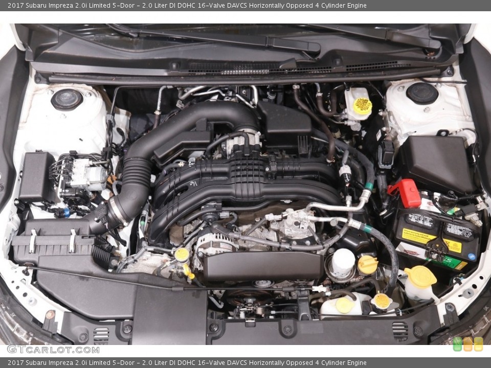 2.0 Liter DI DOHC 16-Valve DAVCS Horizontally Opposed 4 Cylinder 2017 Subaru Impreza Engine