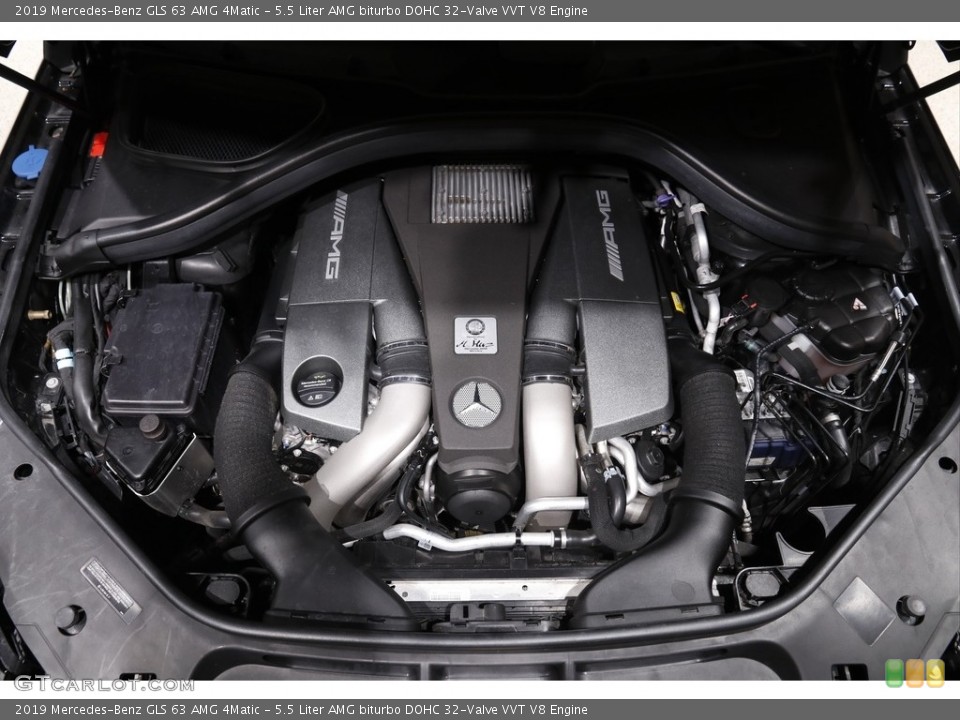 5.5 Liter AMG biturbo DOHC 32-Valve VVT V8 2019 Mercedes-Benz GLS Engine