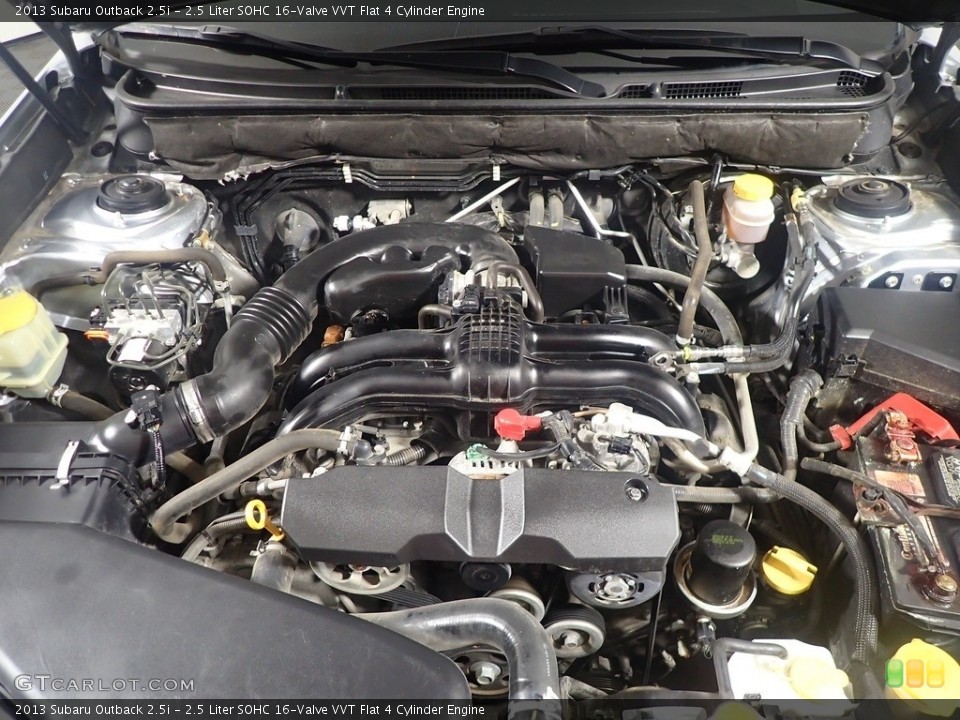 2.5 Liter SOHC 16-Valve VVT Flat 4 Cylinder 2013 Subaru Outback Engine