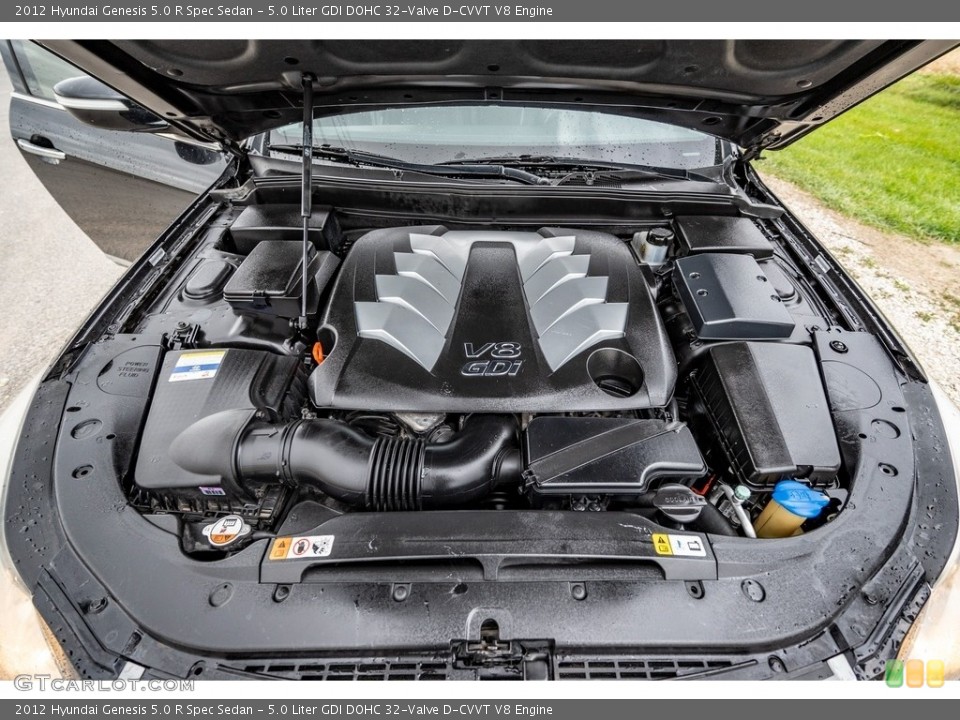 5.0 Liter GDI DOHC 32-Valve D-CVVT V8 2012 Hyundai Genesis Engine