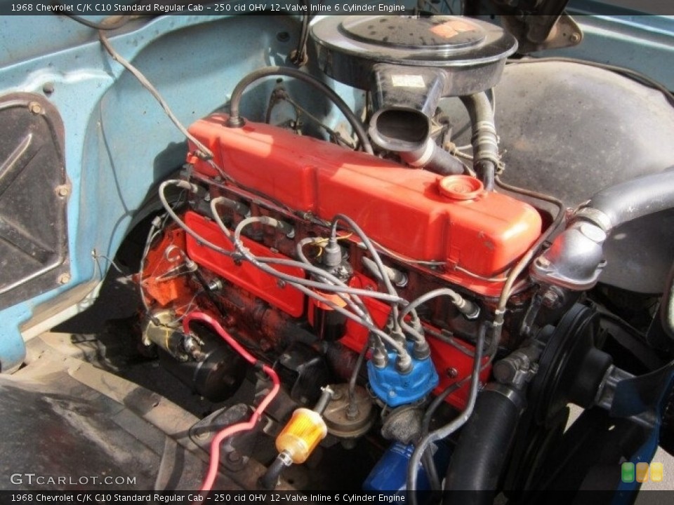 250 cid OHV 12-Valve Inline 6 Cylinder 1968 Chevrolet C/K Engine