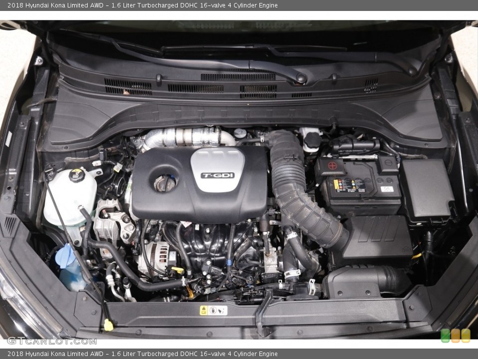 1.6 Liter Turbocharged DOHC 16-valve 4 Cylinder 2018 Hyundai Kona Engine
