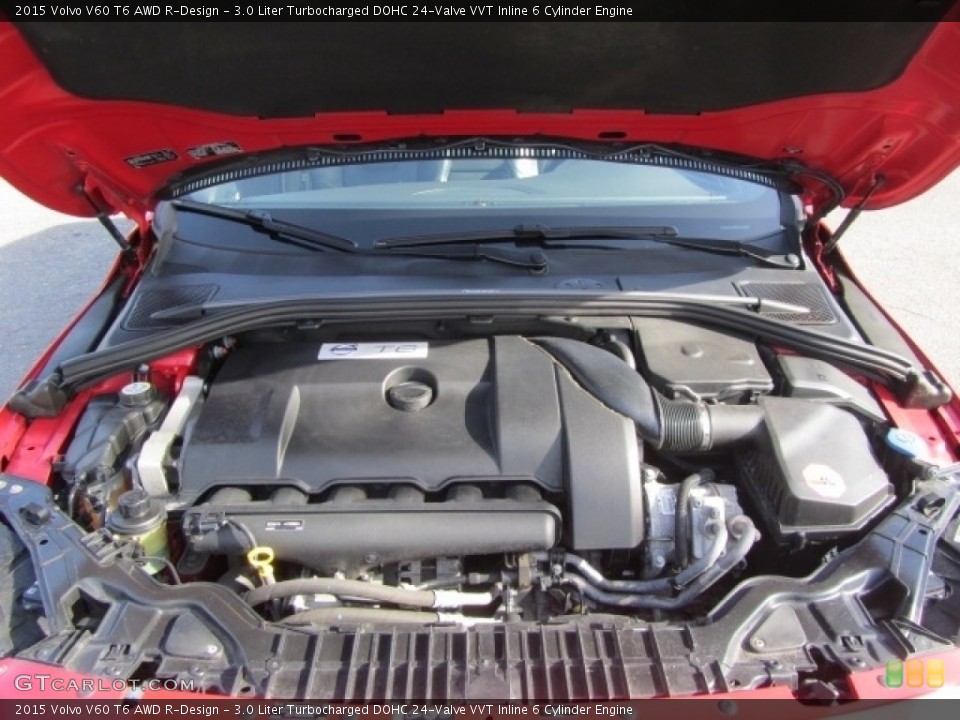 3.0 Liter Turbocharged DOHC 24-Valve VVT Inline 6 Cylinder 2015 Volvo V60 Engine
