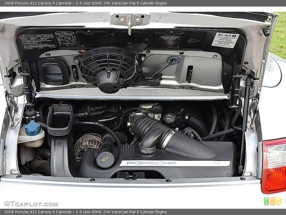 3.6 Liter DOHC 24V VarioCam Flat 6 Cylinder 2006 Porsche 911 Engine