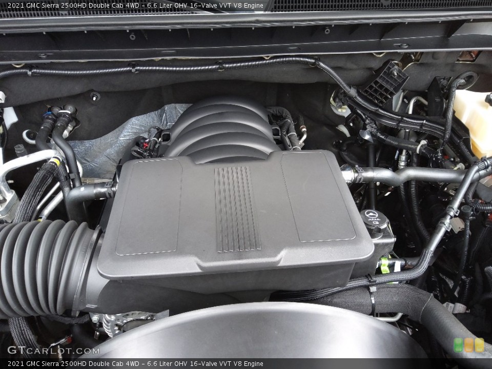 6.6 Liter OHV 16-Valve VVT V8 2021 GMC Sierra 2500HD Engine