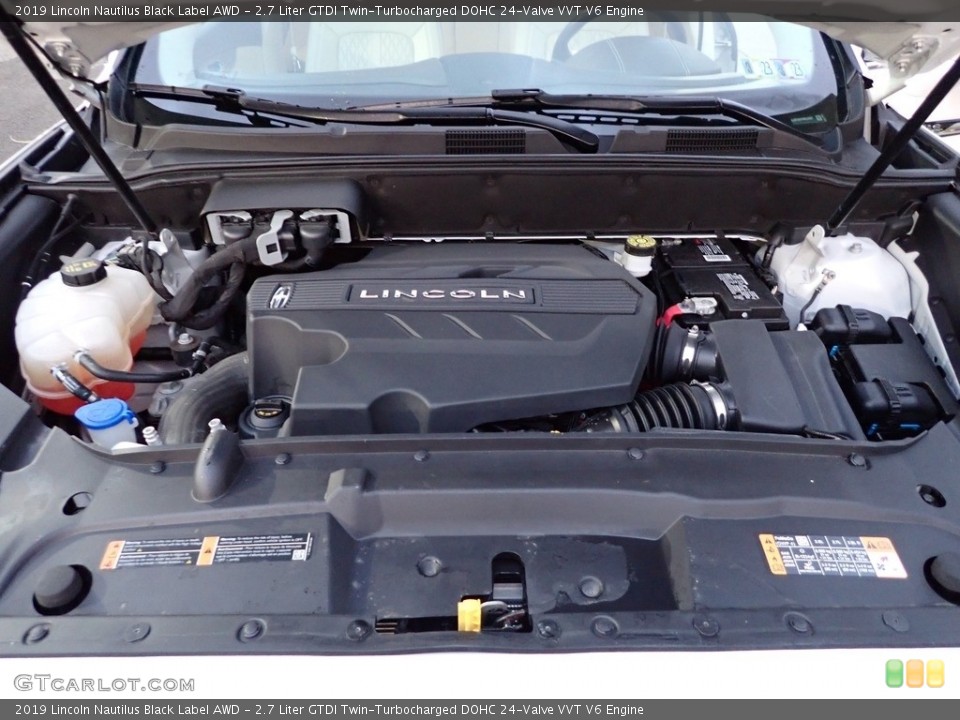 2.7 Liter GTDI Twin-Turbocharged DOHC 24-Valve VVT V6 2019 Lincoln Nautilus Engine