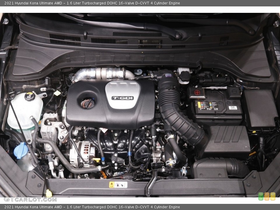 1.6 Liter Turbocharged DOHC 16-Valve D-CVVT 4 Cylinder 2021 Hyundai Kona Engine
