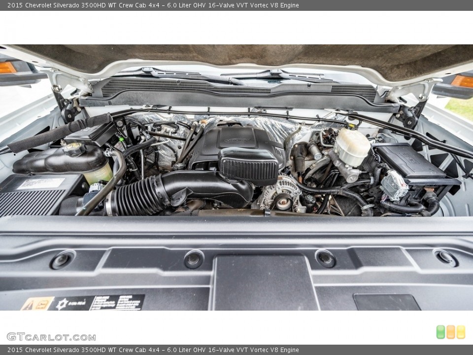 6.0 Liter OHV 16-Valve VVT Vortec V8 2015 Chevrolet Silverado 3500HD Engine