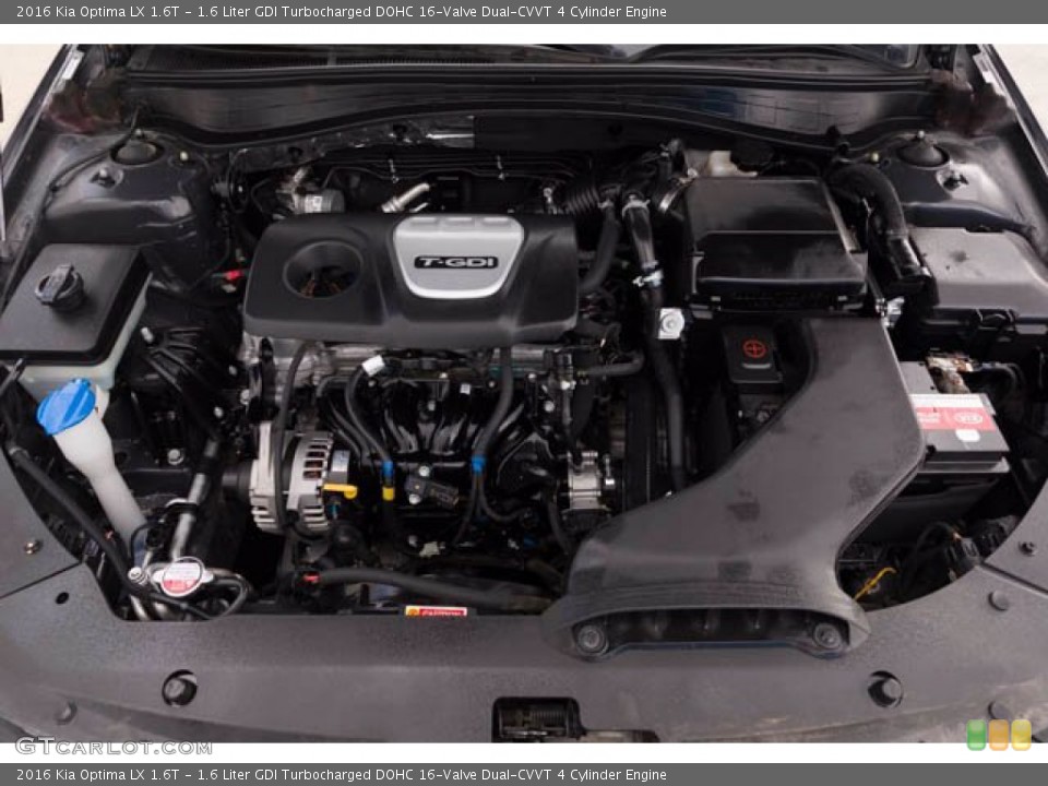 1.6 Liter GDI Turbocharged DOHC 16Valve DualCVVT 4 Cylinder 2016 Kia Optima Engine