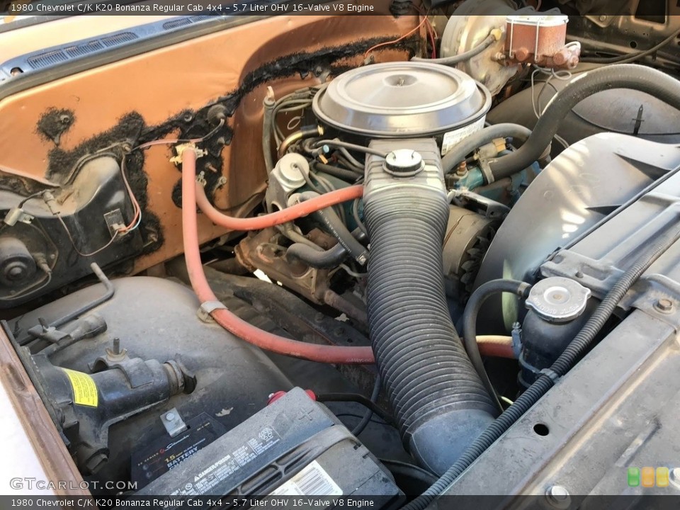 5.7 Liter OHV 16-Valve V8 1980 Chevrolet C/K Engine