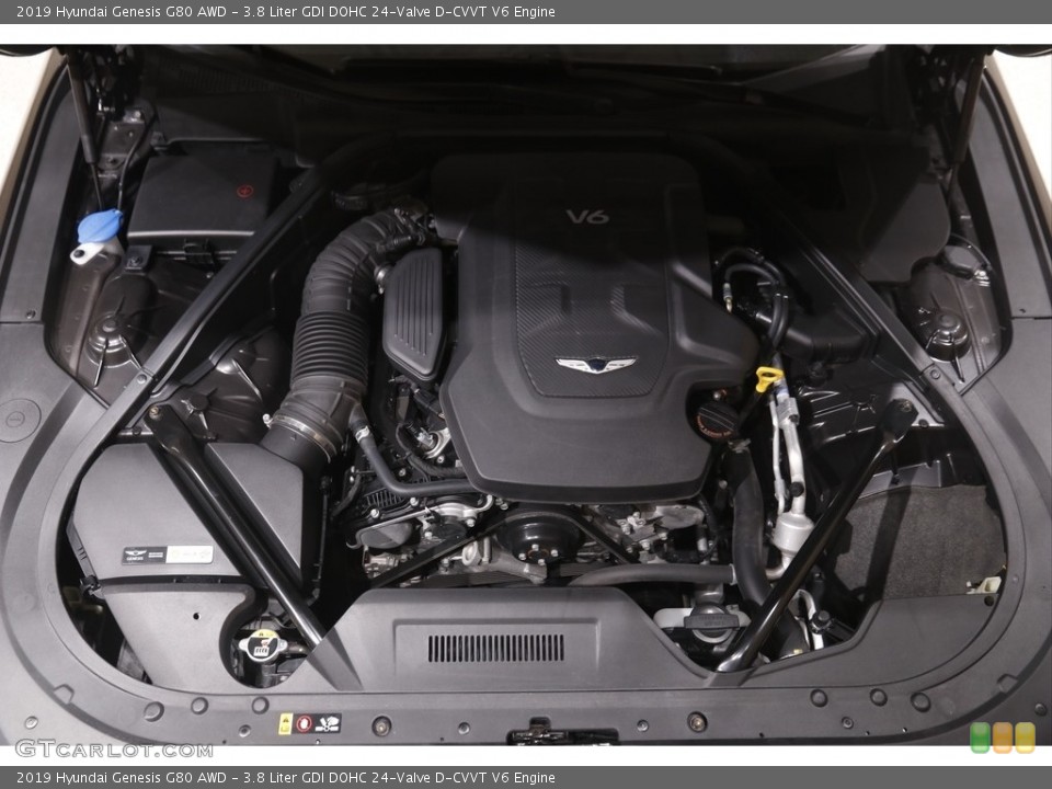 3.8 Liter GDI DOHC 24-Valve D-CVVT V6 2019 Hyundai Genesis Engine