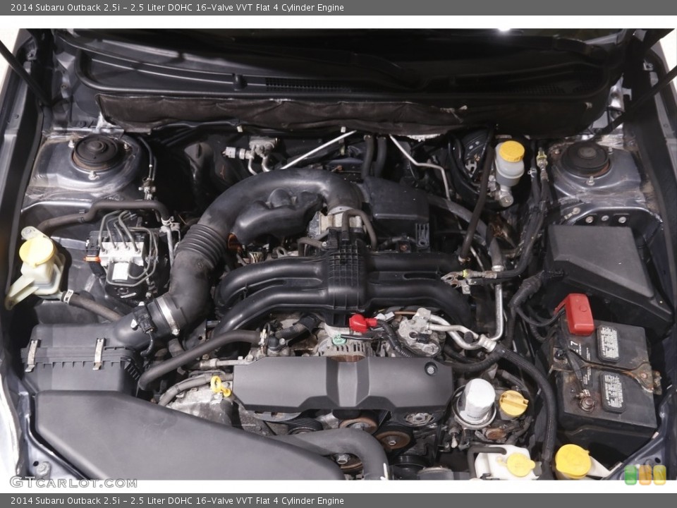 2.5 Liter DOHC 16-Valve VVT Flat 4 Cylinder 2014 Subaru Outback Engine
