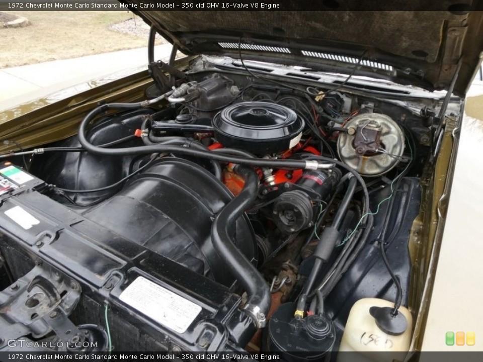 350 cid OHV 16-Valve V8 1972 Chevrolet Monte Carlo Engine