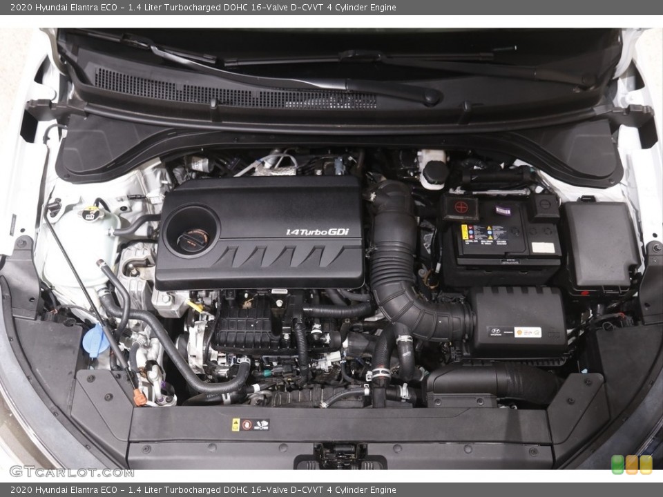 1.4 Liter Turbocharged DOHC 16-Valve D-CVVT 4 Cylinder 2020 Hyundai Elantra Engine