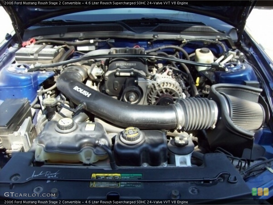 4.6 Liter Rousch Supercharged SOHC 24-Valve VVT V8 2006 Ford Mustang Engine