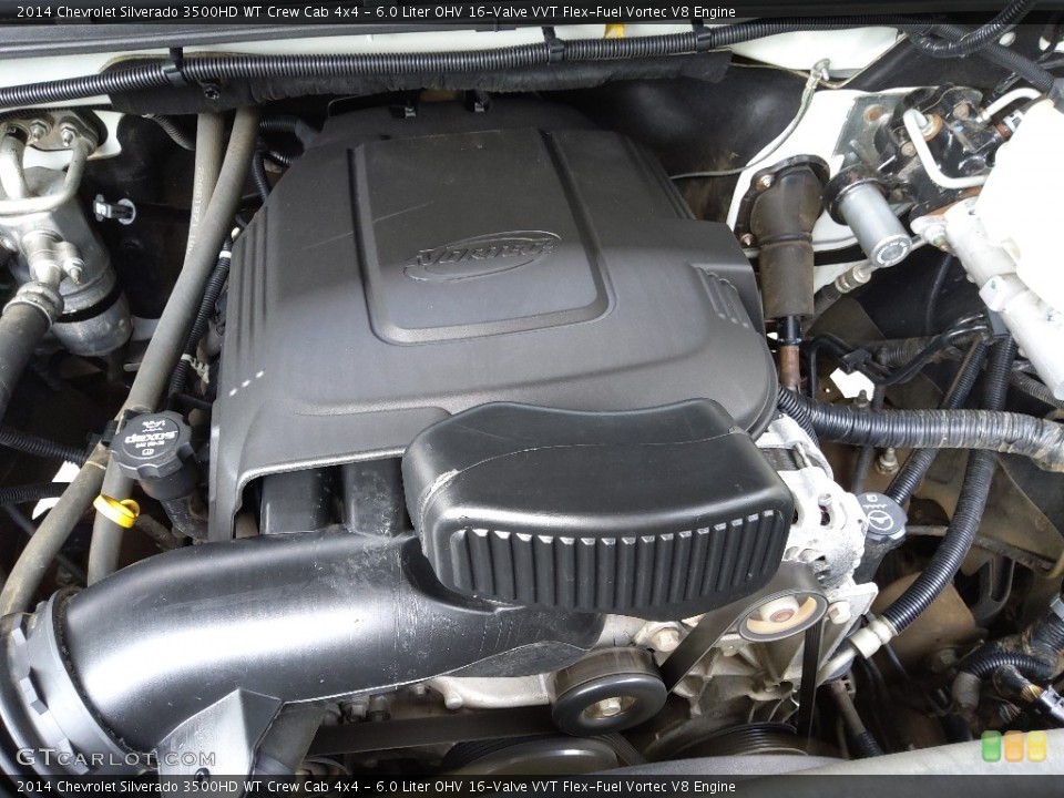6.0 Liter OHV 16-Valve VVT Flex-Fuel Vortec V8 2014 Chevrolet Silverado 3500HD Engine