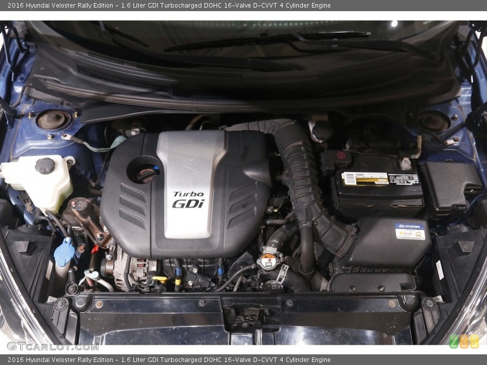 1.6 Liter GDI Turbocharged DOHC 16-Valve D-CVVT 4 Cylinder 2016 Hyundai Veloster Engine