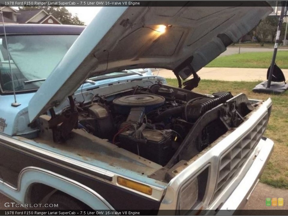 7.5 Liter OHV 16-Valve V8 1978 Ford F150 Engine