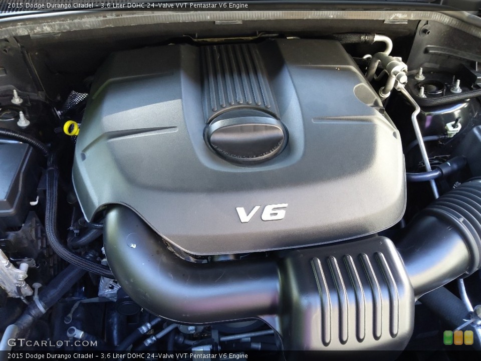 3.6 Liter DOHC 24-Valve VVT Pentastar V6 2015 Dodge Durango Engine