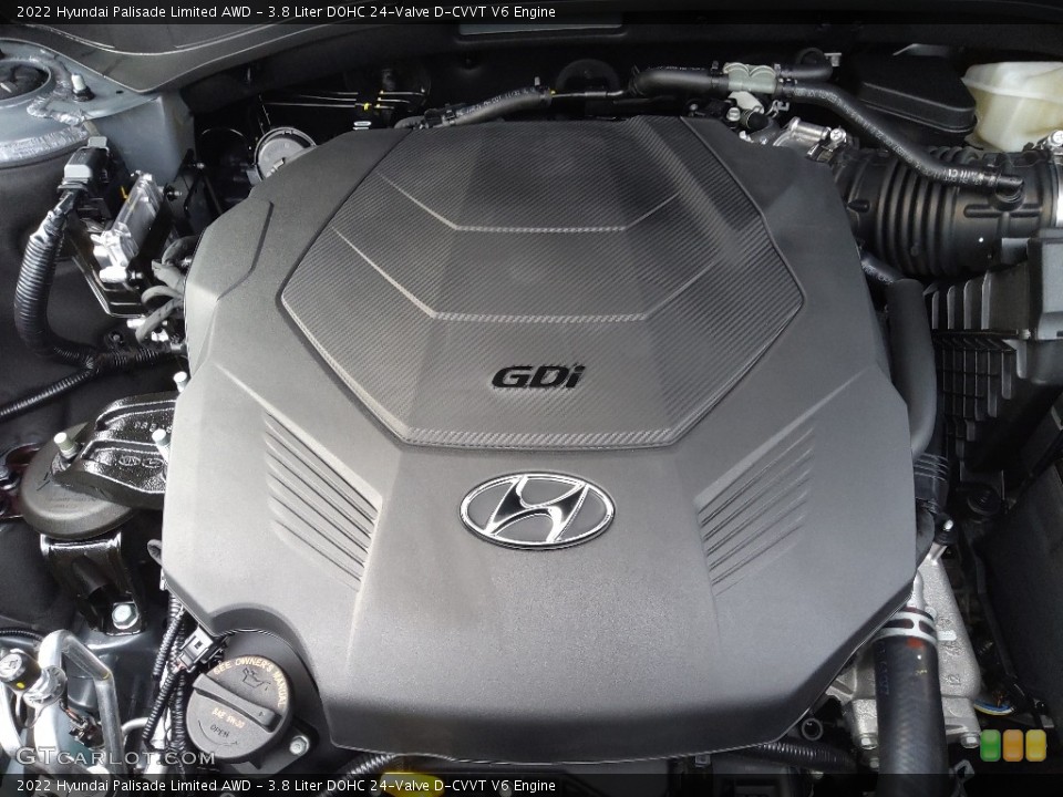 3.8 Liter DOHC 24-Valve D-CVVT V6 2022 Hyundai Palisade Engine