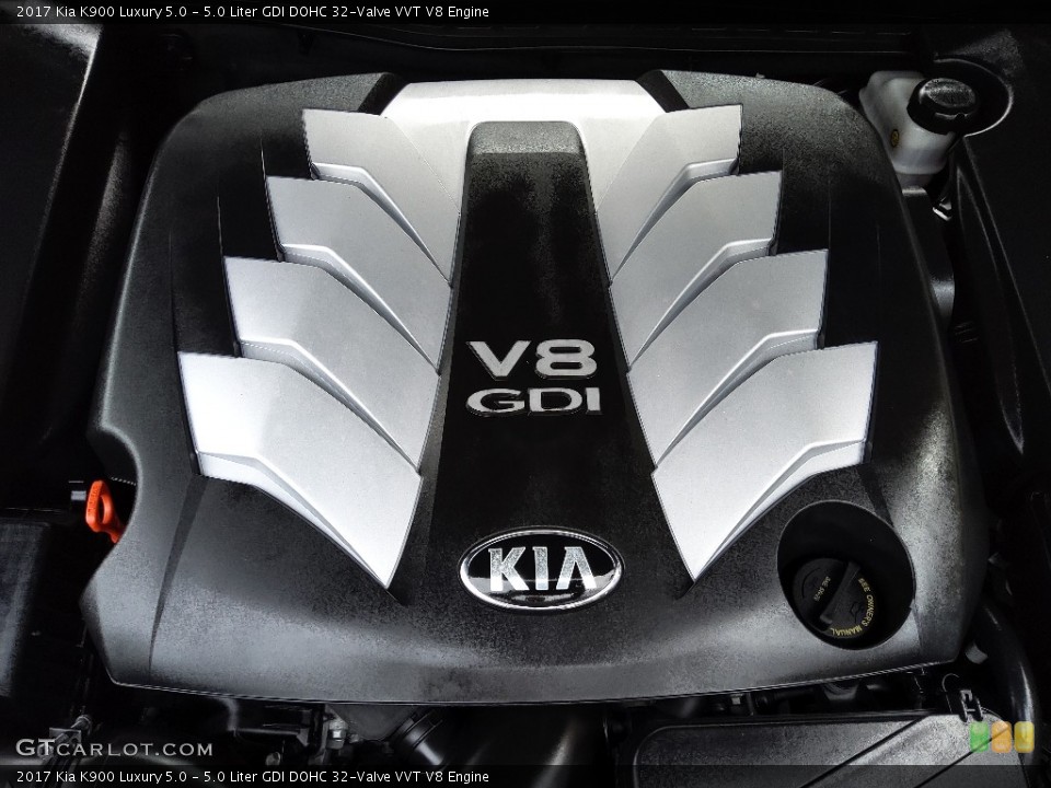 5.0 Liter GDI DOHC 32-Valve VVT V8 2017 Kia K900 Engine