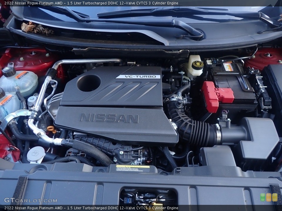 1.5 Liter Turbocharged DOHC 12-Valve CVTCS 3 Cylinder 2022 Nissan Rogue Engine