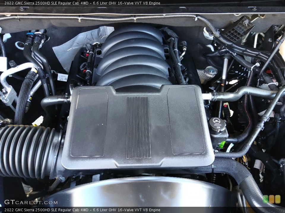 6.6 Liter OHV 16-Valve VVT V8 2022 GMC Sierra 2500HD Engine
