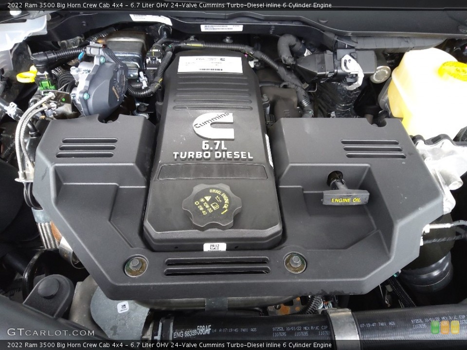 6.7 Liter OHV 24-Valve Cummins Turbo-Diesel inline 6 Cylinder 2022 Ram 3500 Engine