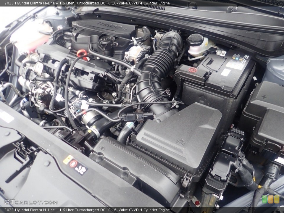 1.6 Liter Turbocharged DOHC 16-Valve CVVD 4 Cylinder 2023 Hyundai Elantra Engine