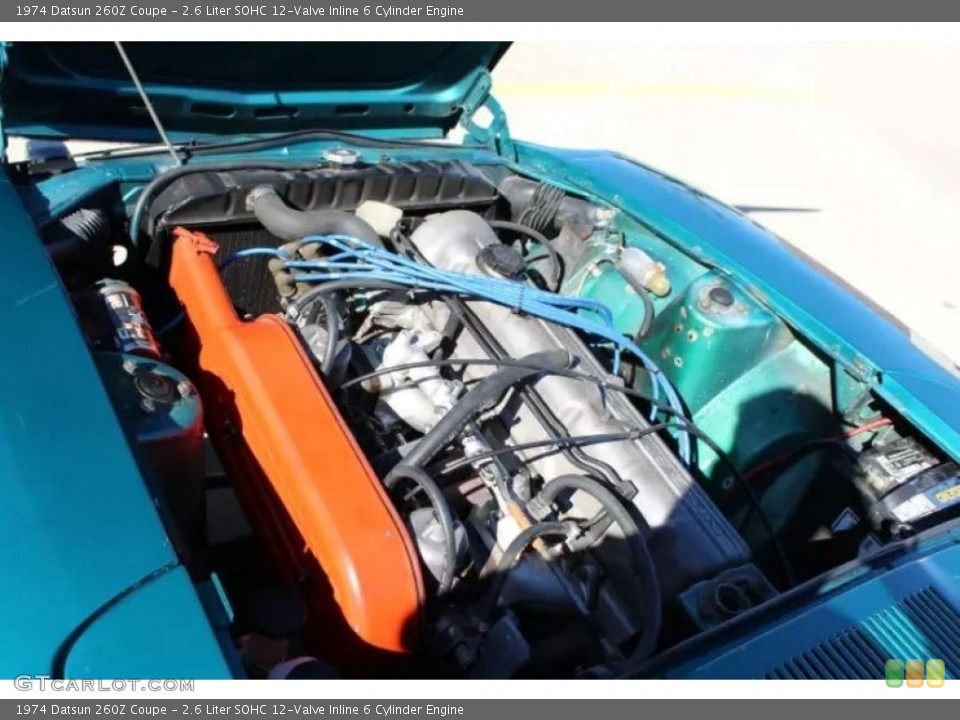 2.6 Liter SOHC 12-Valve Inline 6 Cylinder 1974 Datsun 260Z Engine