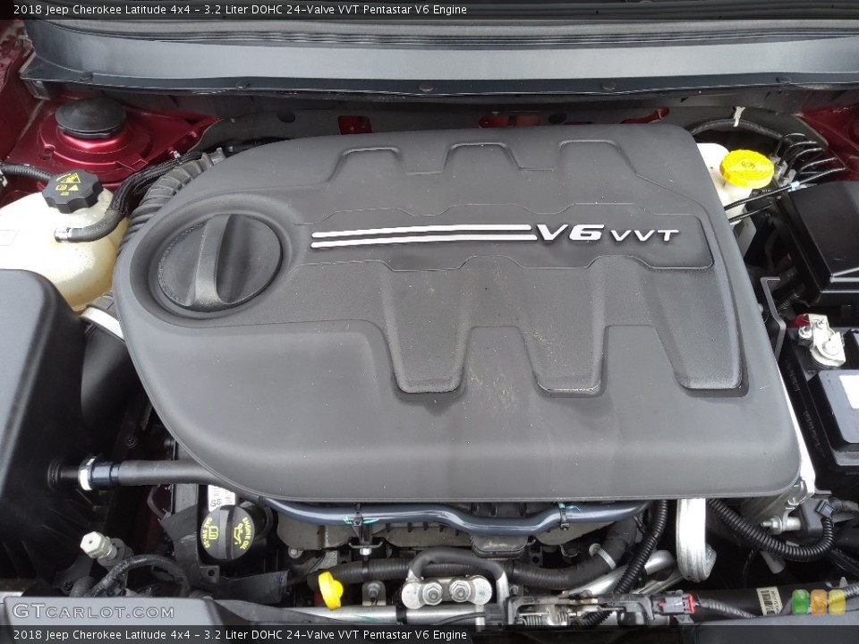 3.2 Liter DOHC 24-Valve VVT Pentastar V6 2018 Jeep Cherokee Engine