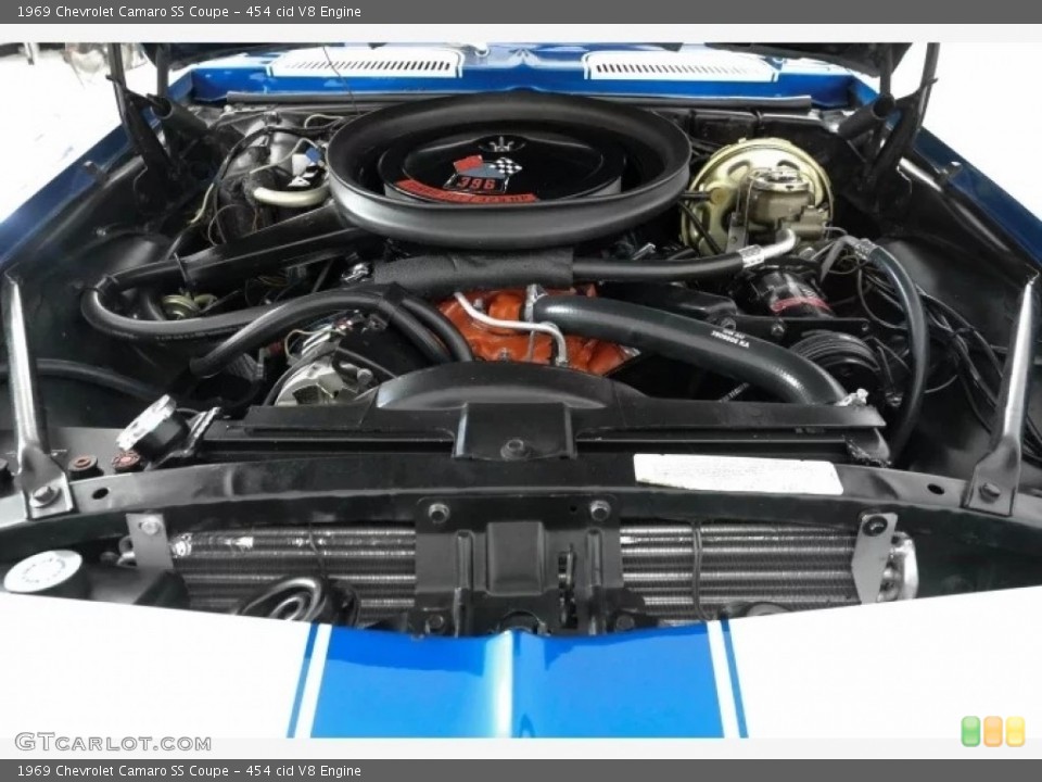 454 cid V8 1969 Chevrolet Camaro Engine