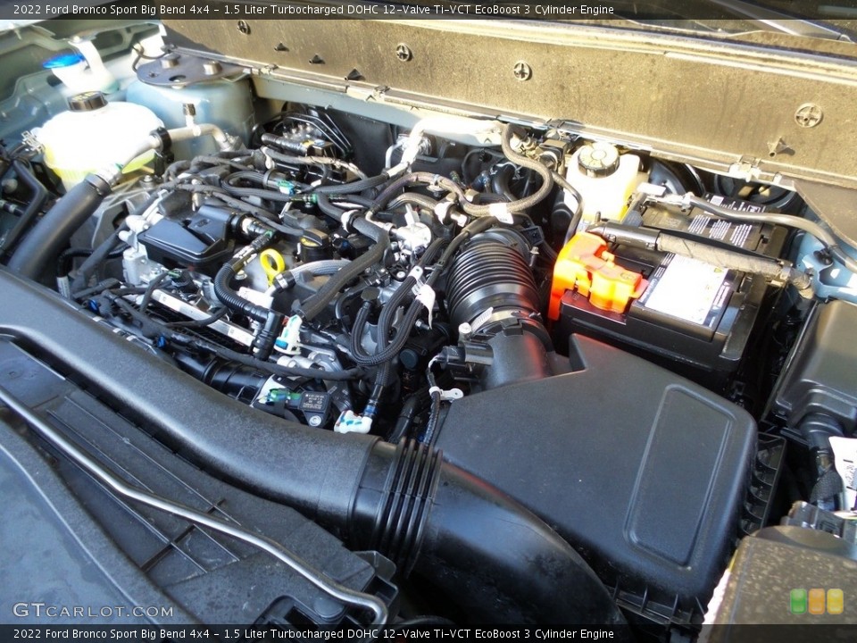 1.5 Liter Turbocharged DOHC 12-Valve Ti-VCT EcoBoost 3 Cylinder 2022 Ford Bronco Sport Engine
