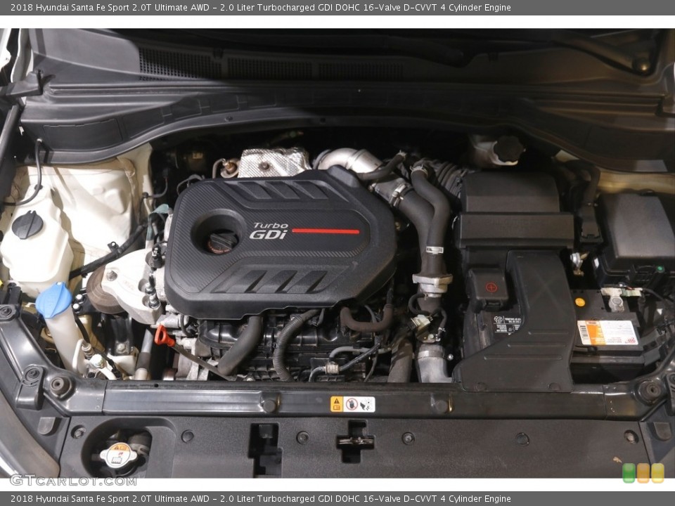2.0 Liter Turbocharged GDI DOHC 16-Valve D-CVVT 4 Cylinder 2018 Hyundai Santa Fe Sport Engine