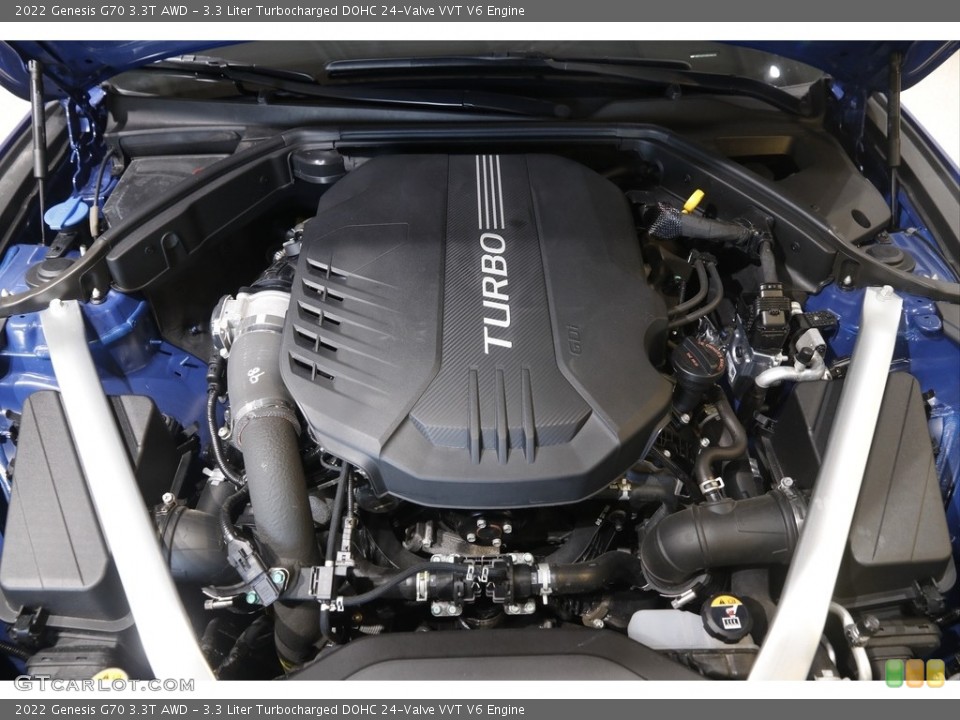 3.3 Liter Turbocharged DOHC 24-Valve VVT V6 2022 Genesis G70 Engine