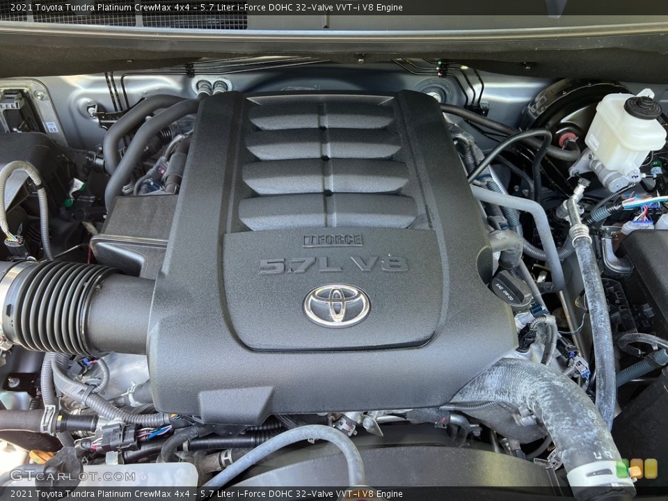5.7 Liter i-Force DOHC 32-Valve VVT-i V8 2021 Toyota Tundra Engine