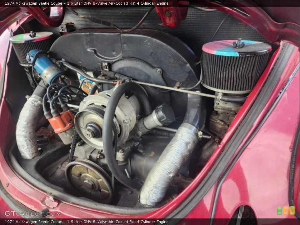 1.6 Liter OHV 8-Valve Air-Cooled Flat 4 Cylinder Engine for the 1974 Volkswagen Beetle #146127752