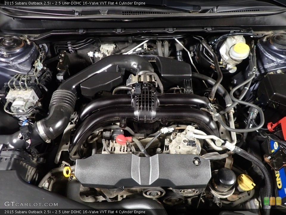 2.5 Liter DOHC 16-Valve VVT Flat 4 Cylinder 2015 Subaru Outback Engine