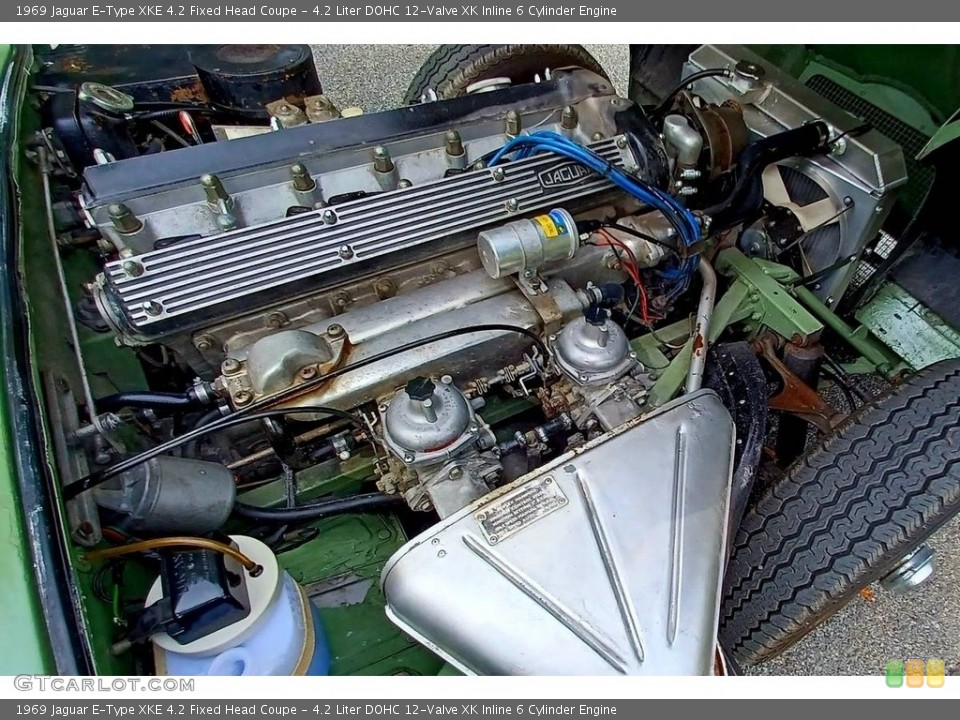 4.2 Liter DOHC 12-Valve XK Inline 6 Cylinder 1969 Jaguar E-Type Engine
